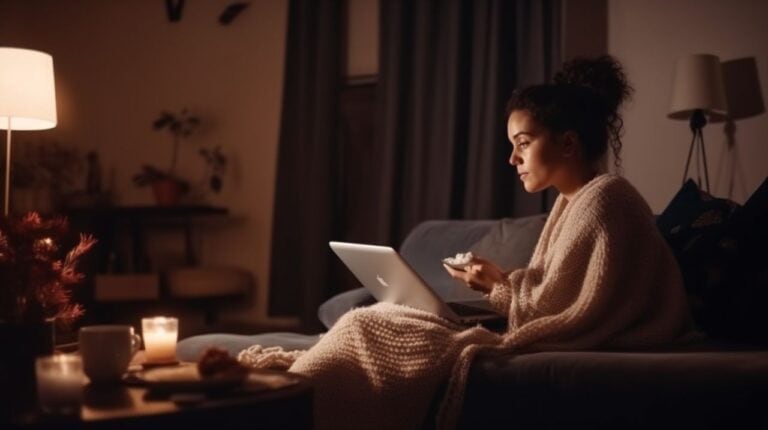 watching netflix on a laptop
