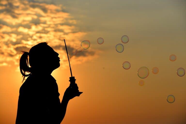 blowing bubbles