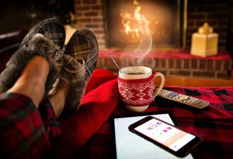 cozy home fireplace