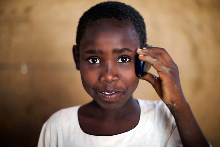 teenager on cellphone