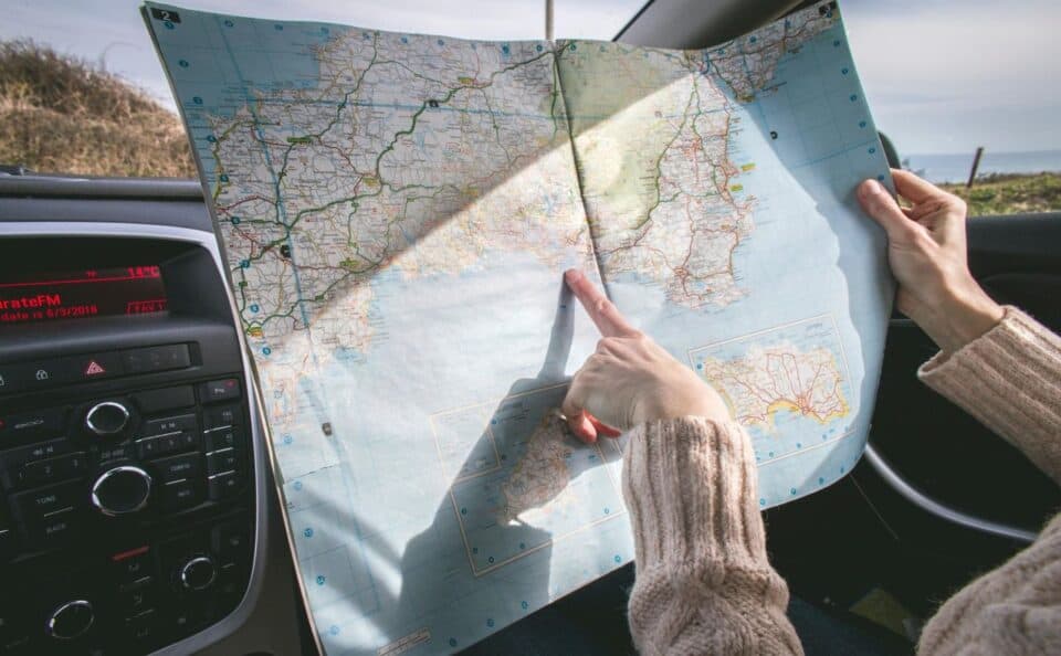 person holding map