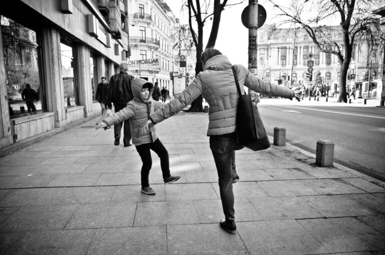 mother twirling with son