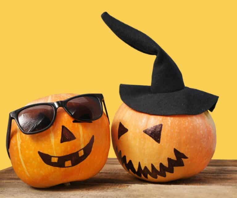 pumpkins wearing glasses black