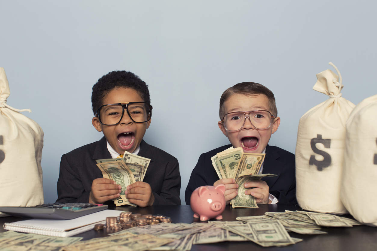 kids holding money