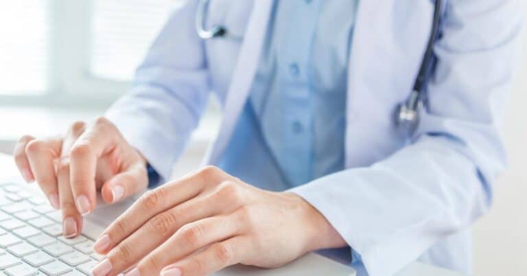 person learning online