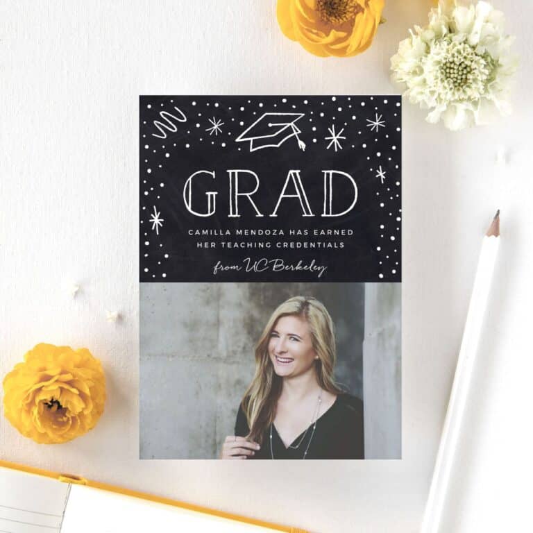 teachers chalkboard graduation announcements