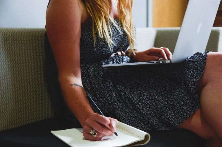 young woman studying
