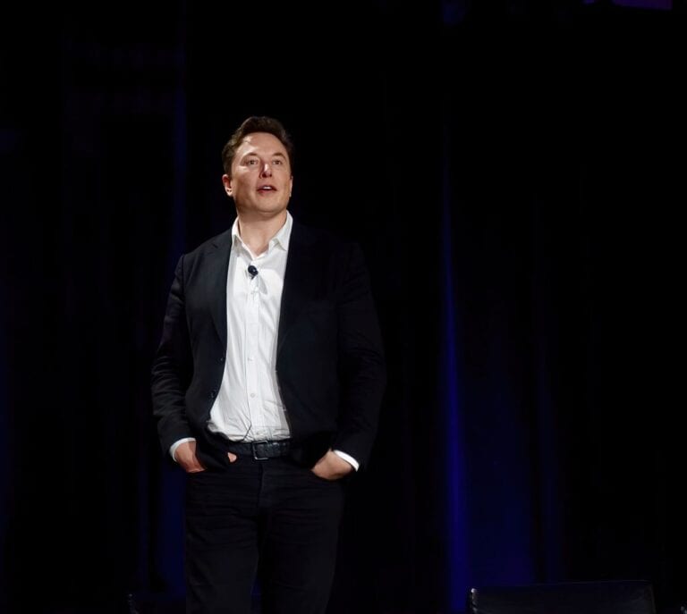 elon musk talking on stage