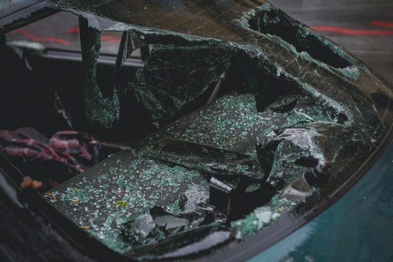 car accident smashed windshield
