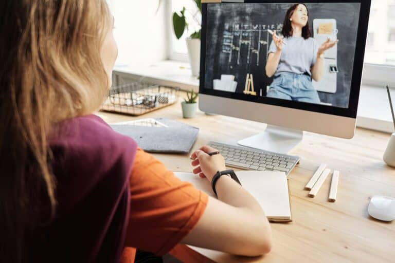 child shudying online with tutor