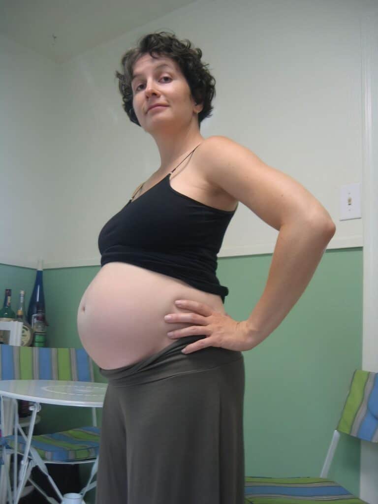 pregnant woman big belly