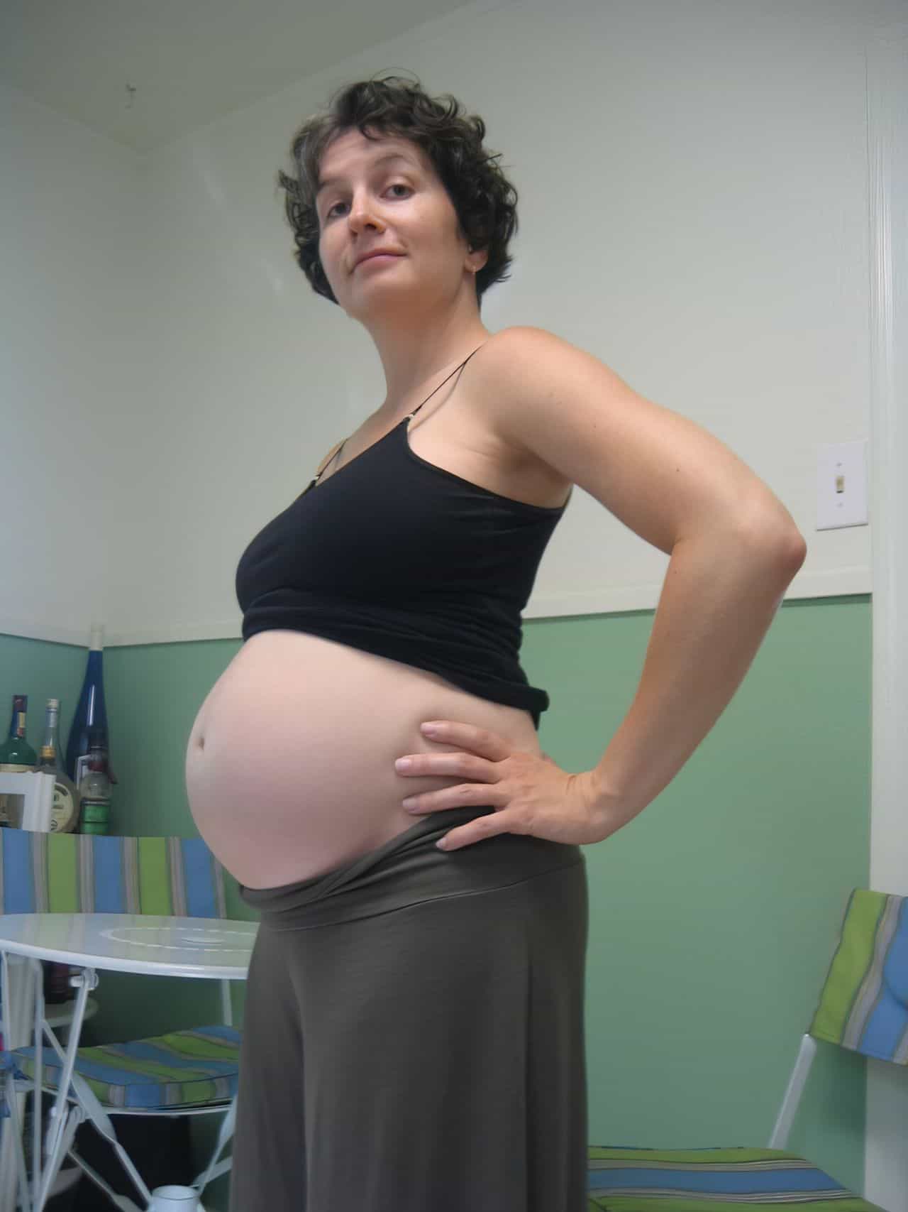 pregnant woman big belly