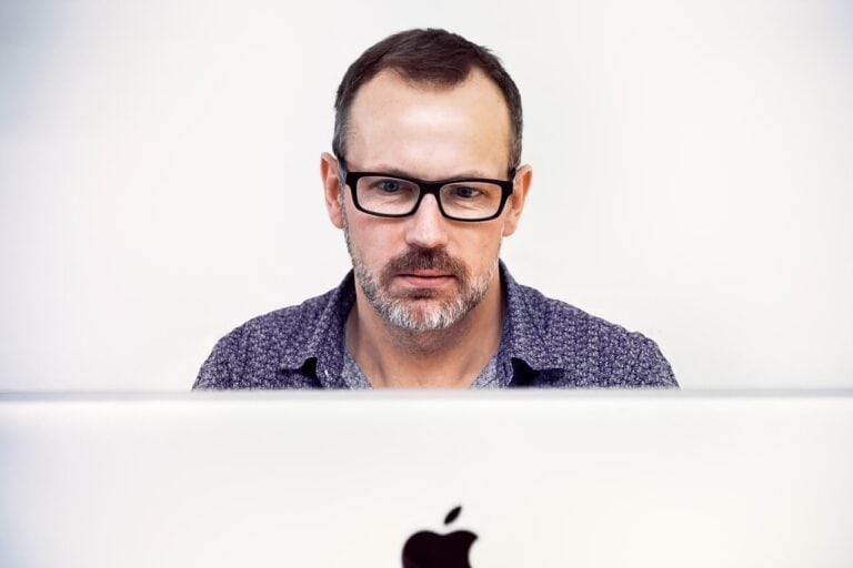 man working at his desk