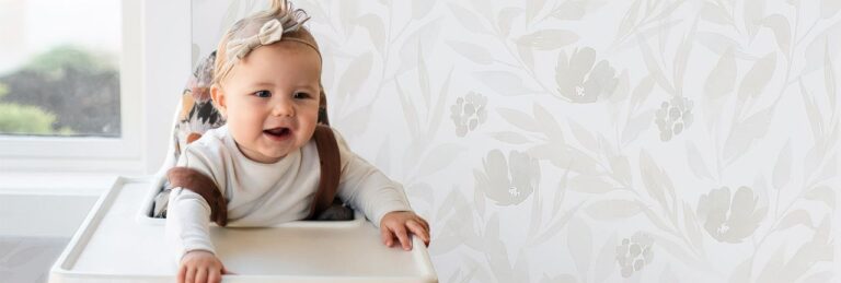 baby wallpaper in a kitchen