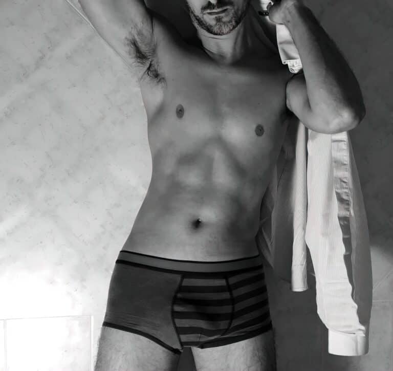 man wearing underwear