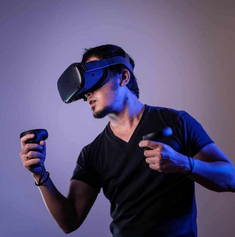 man using oculus quest