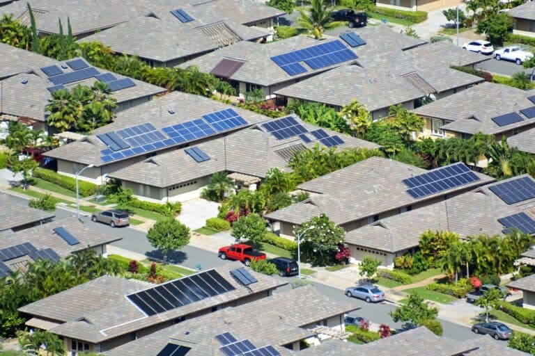 solar panels on house roof