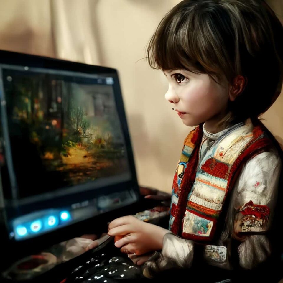 child using a computer