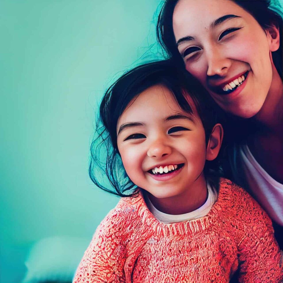 The Surprising Benefits of Smiling for Parents' Mental Health 2 a mother and child smiling