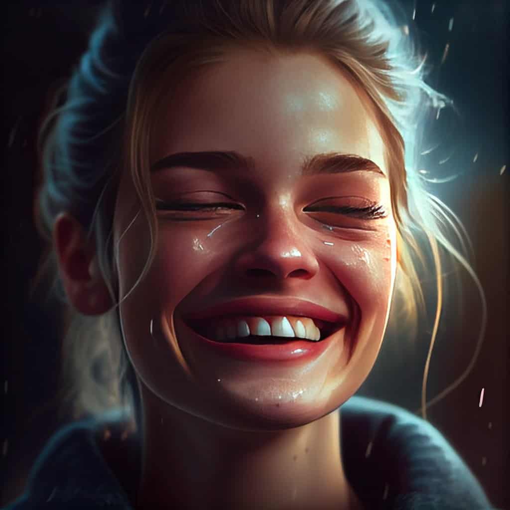 girl crying tears of joy