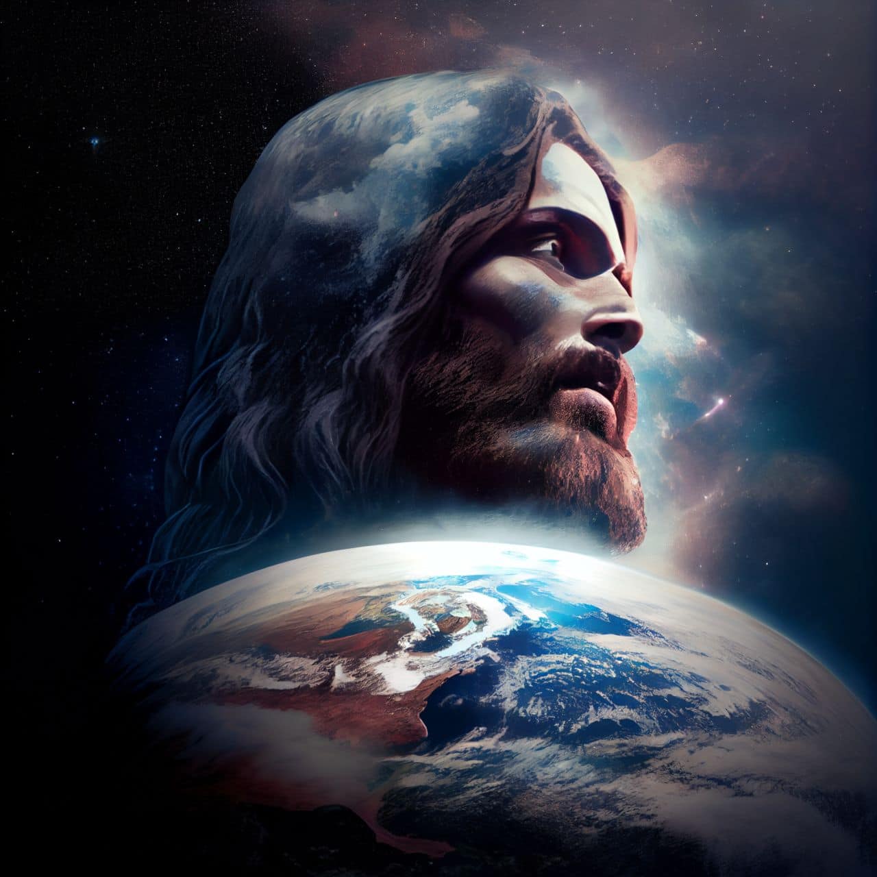 jesus above the earth
