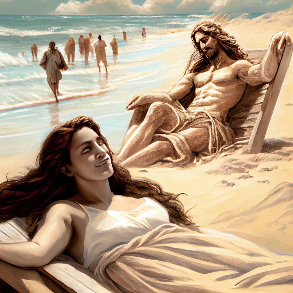 woman on vacation with jesus