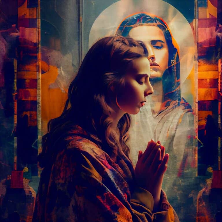 woman praying lovingly