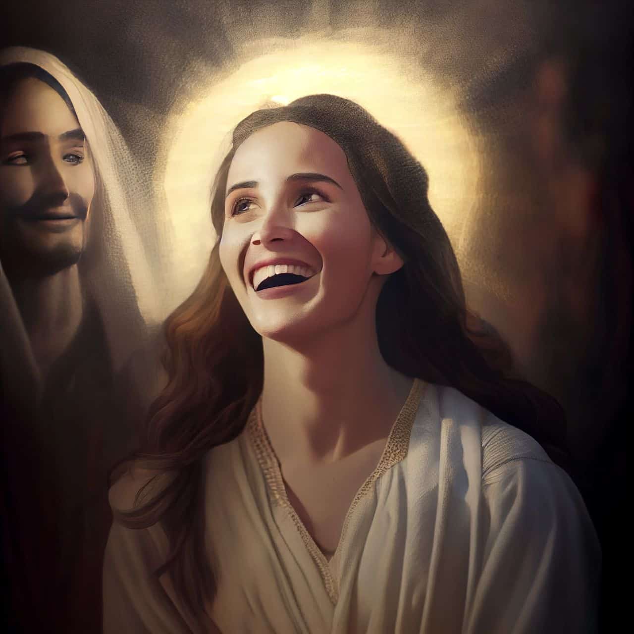 woman smiling at jesus