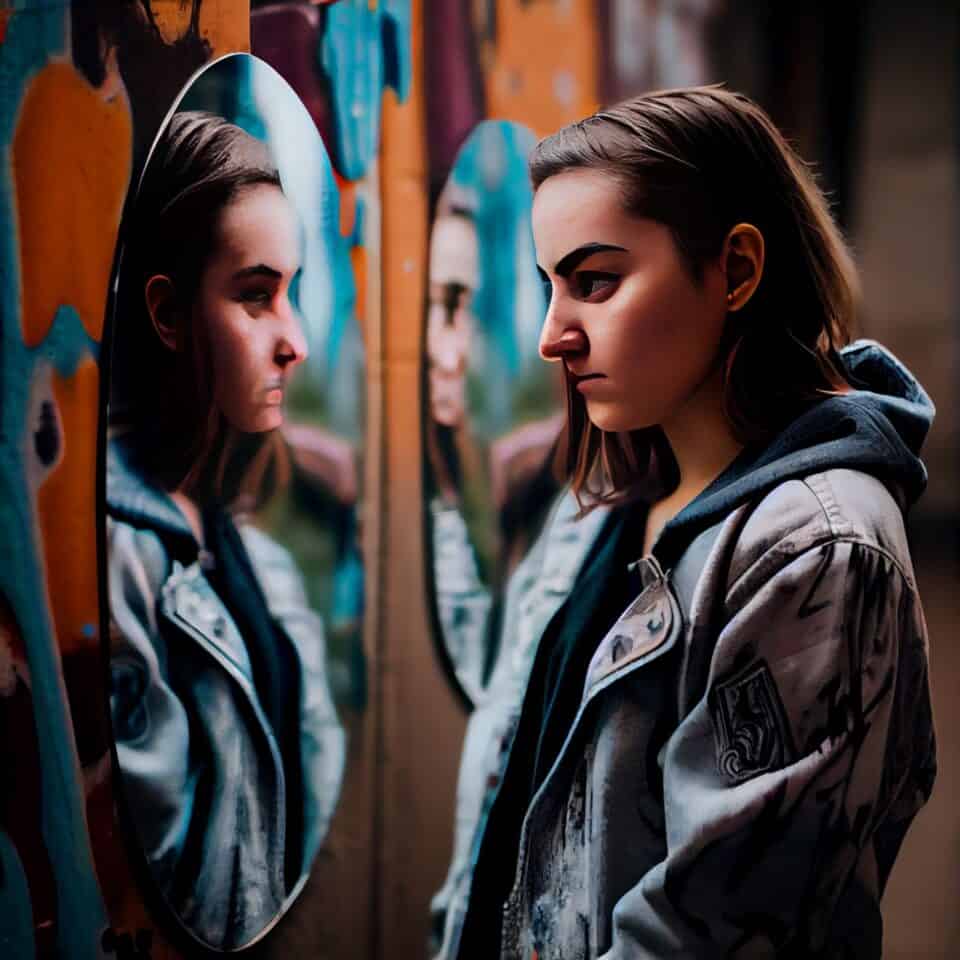Taking Control: How to Set Boundaries with Someone You Love Who Hurt You 2 geek girl looking in a mirror