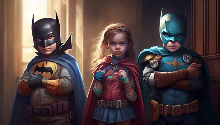 kids roleplaying as superheroes
