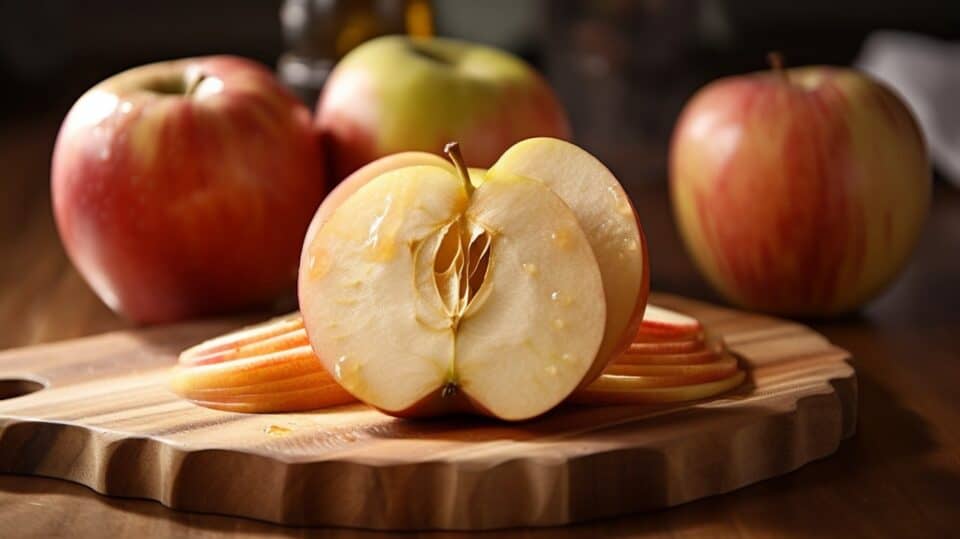 Fuji vs Gala Apples: How Are They Different? 3 cut in half fuji apple