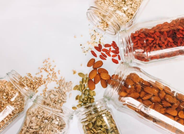 different grains in bottles