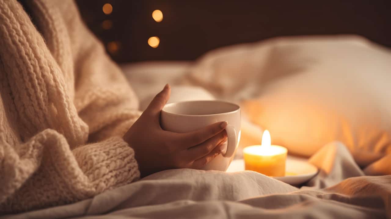 Woman Drinks Bengal Spice Tea Before Sleep