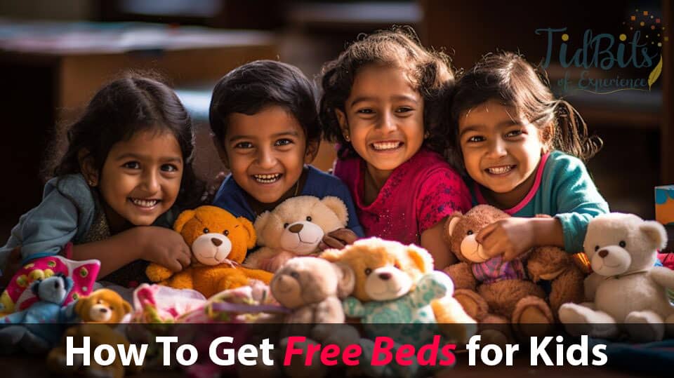 happy kids on a free bed