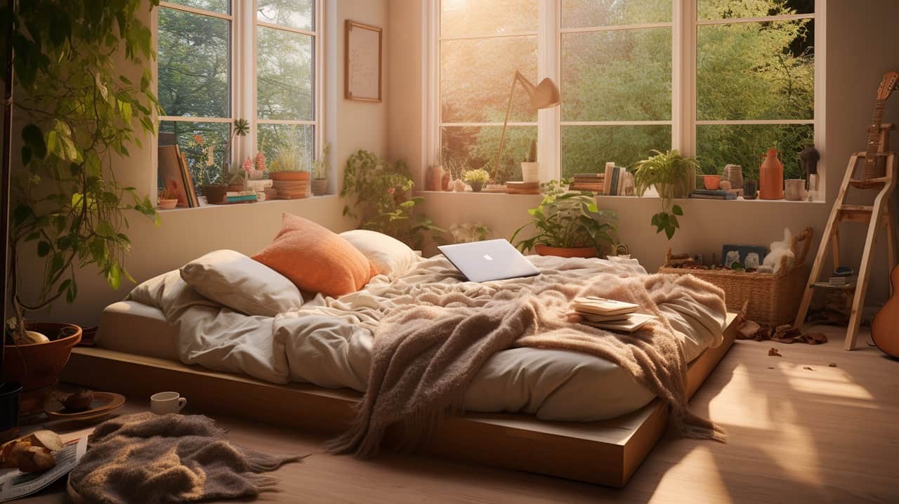 phoneutria A cozy bedroom scene with a mattress tester lying on a9a35ddf fe5c 4846 b3d9 bb5322b57e31