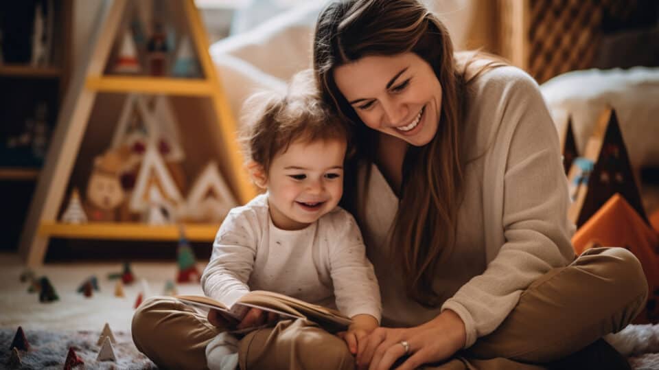 Single Mother Lovingly Reads With Son