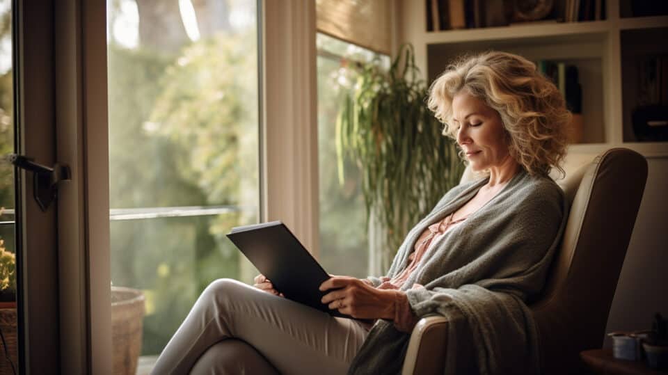 Do People With E-readers Read More? Exploring The Relationship Between E-readers And Reading Habits 3 Woman Reads E Book Using E Reader