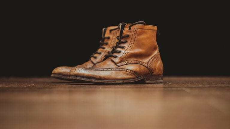 Aged leather boots