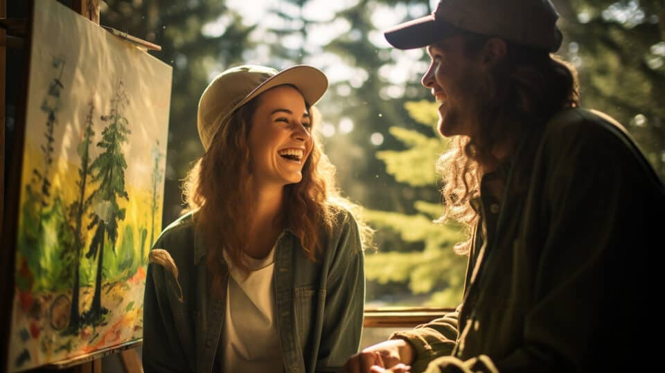 Fun and Affordable First Date Ideas for High Schoolers 2 First Date Painting Teenage Couple