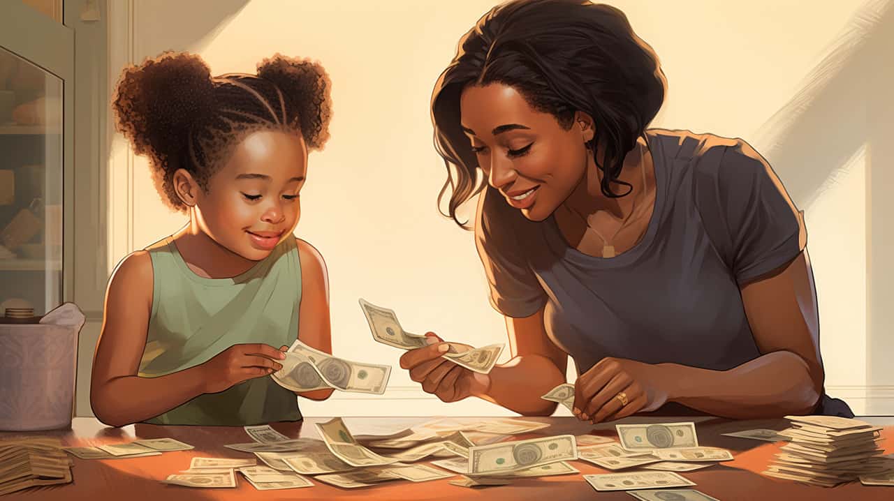 Mother Teaches Daughter Importance Of Money