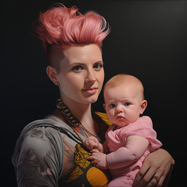 woman holding her gender neutral baby 3