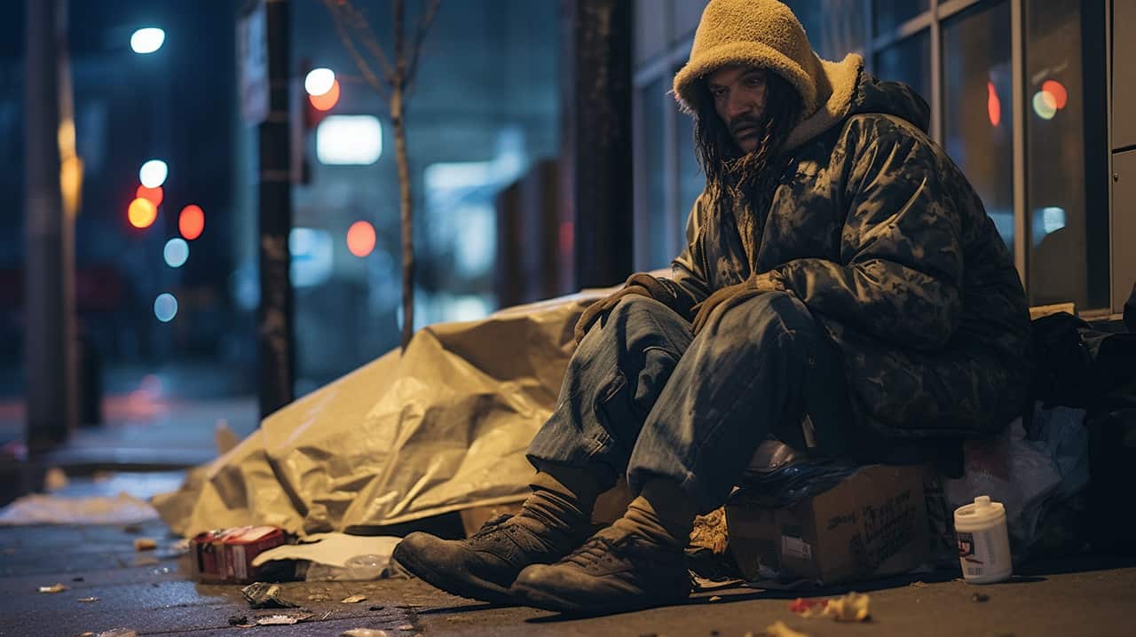 Homeless Man Stuck Out On Street
