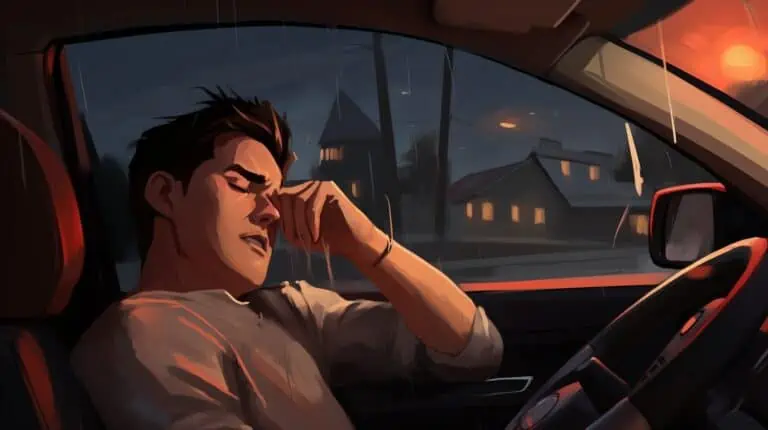 drunk man sitting in his car
