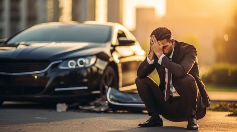 sad man after a car accident