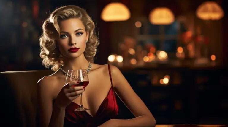 a glamourous woman wearing a stunning cocktail dress