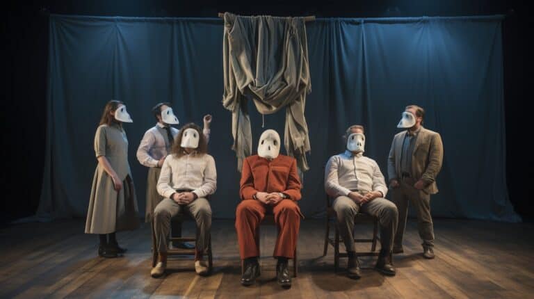 a group of theatre performers on stage