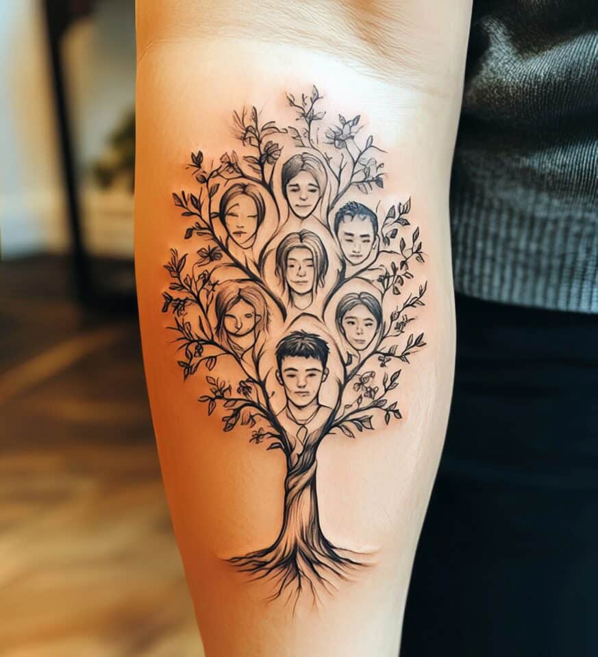 Family Tree Tattoo Ideas: 100+ Designs to Honor Your Roots 116 Family Tree Tattoo Ideas New 9