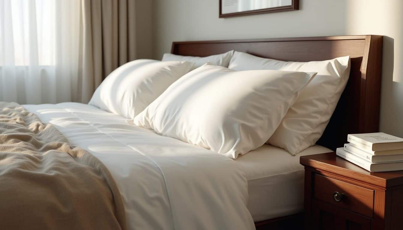 A serene and organized bedroom with a neatly made bed and intimate personal items on the nightstands.