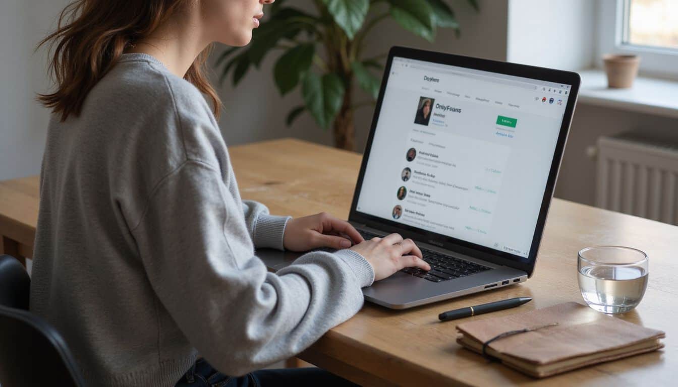 A young woman works on her laptop at a wooden desk in a warm, focused workspace. A young woman works on her laptop at a wooden desk in a warm, focused workspace.