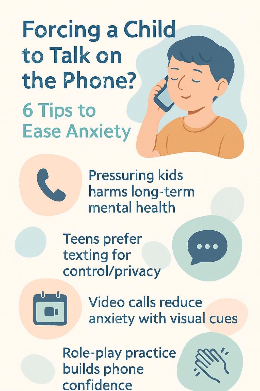 Forcing a Child to Talk on the Phone? 6 Tips to Ease Anxiety 2 infographic forcing a child to talk on the phone 6 tips to ease anxiety 257678